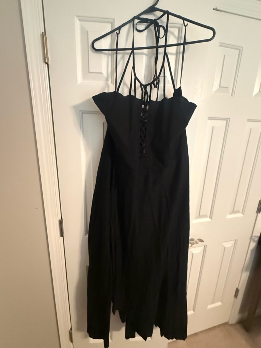 City Chic Black Halter Maxi Dress with Tie-Back Straps - Picture 4 of 6